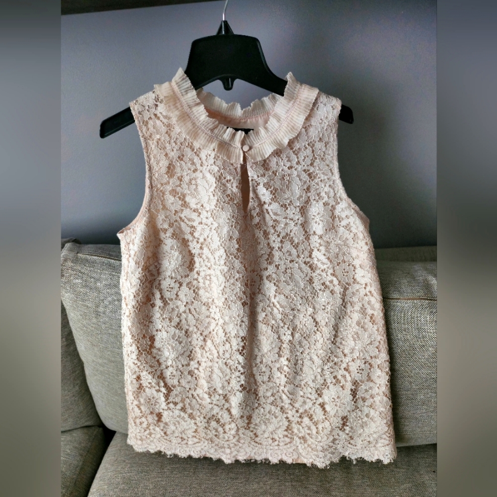 J Crew Sleeveless blouse (with lace detail)
